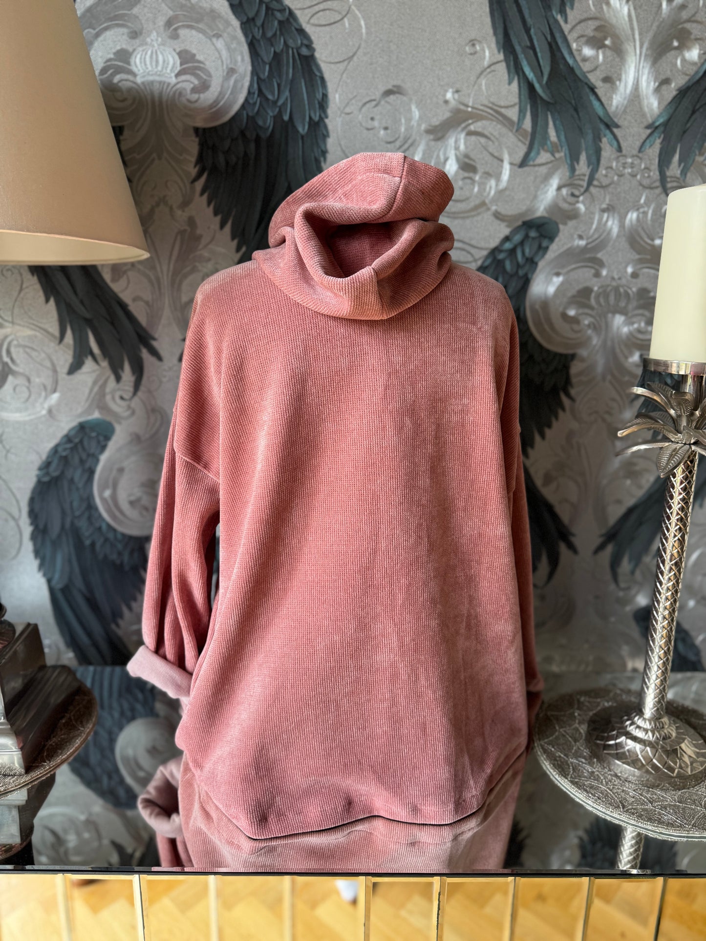 Zipped Hoodie with Leopard Ribbon