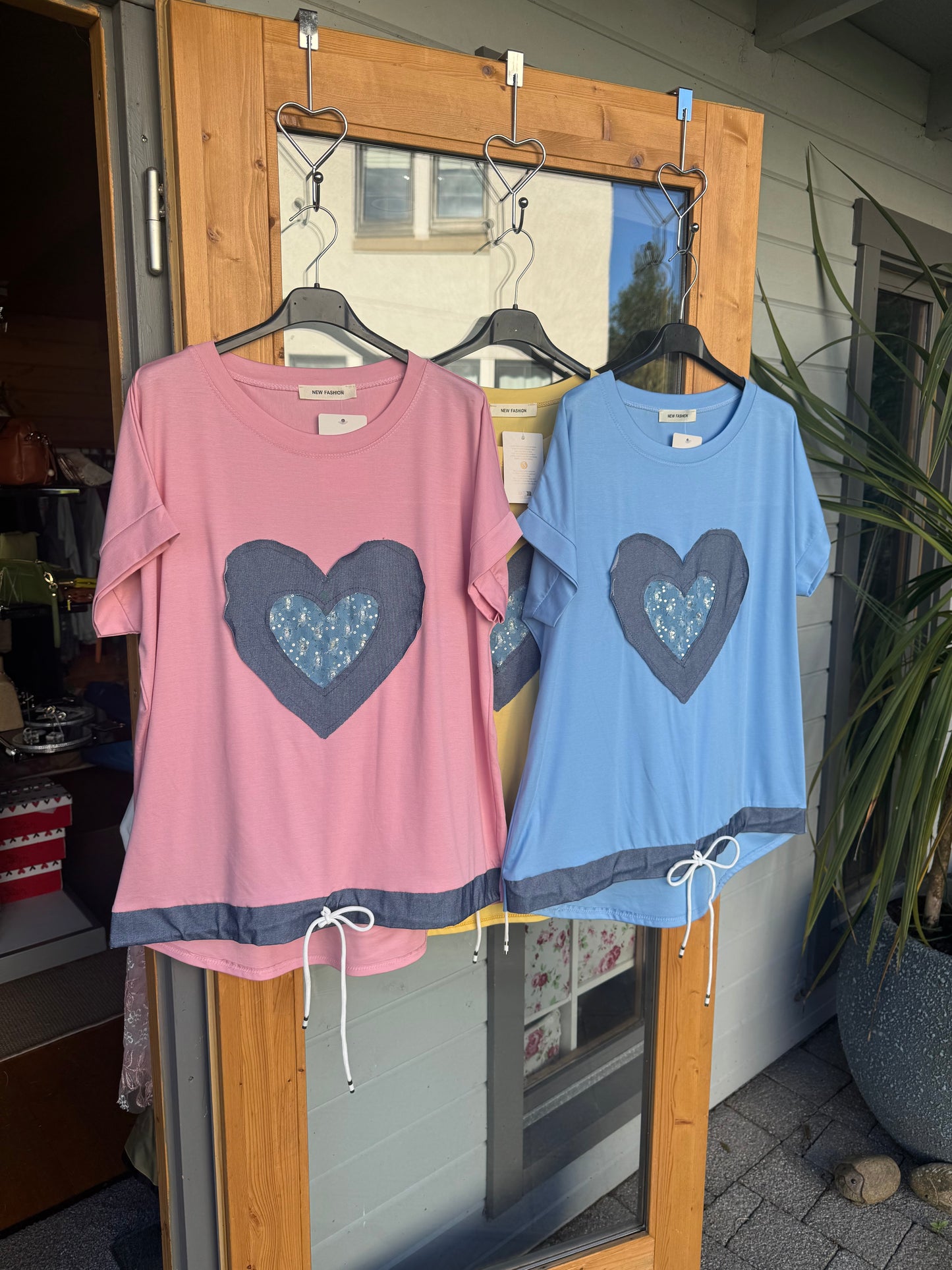Denim Heart Top