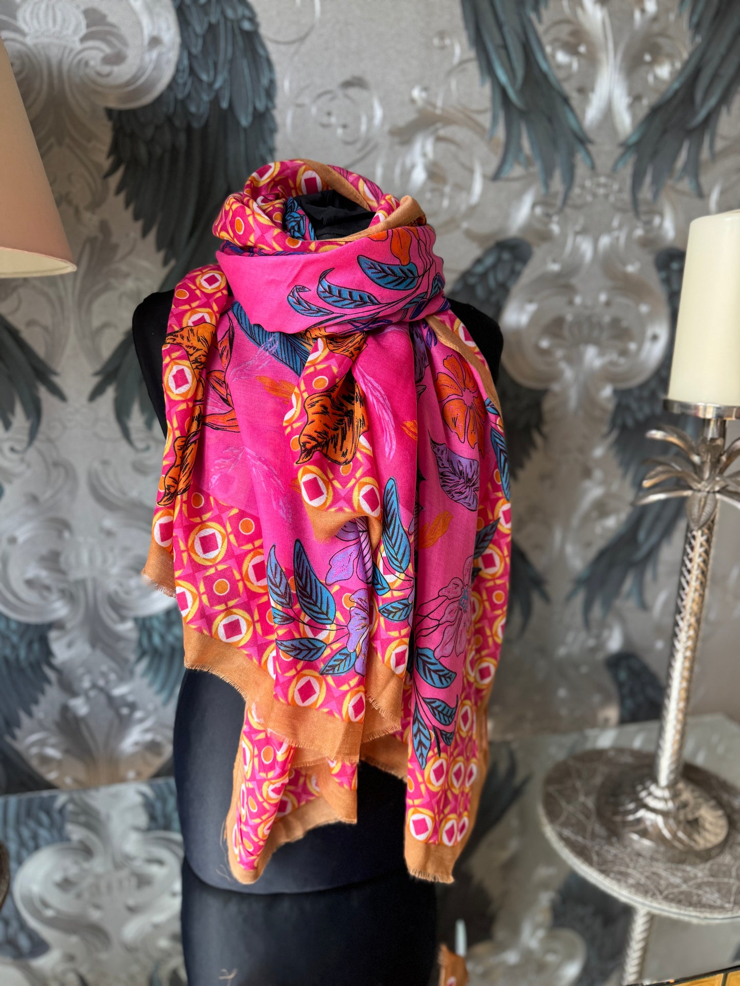 Floral Border Scarf - New colours