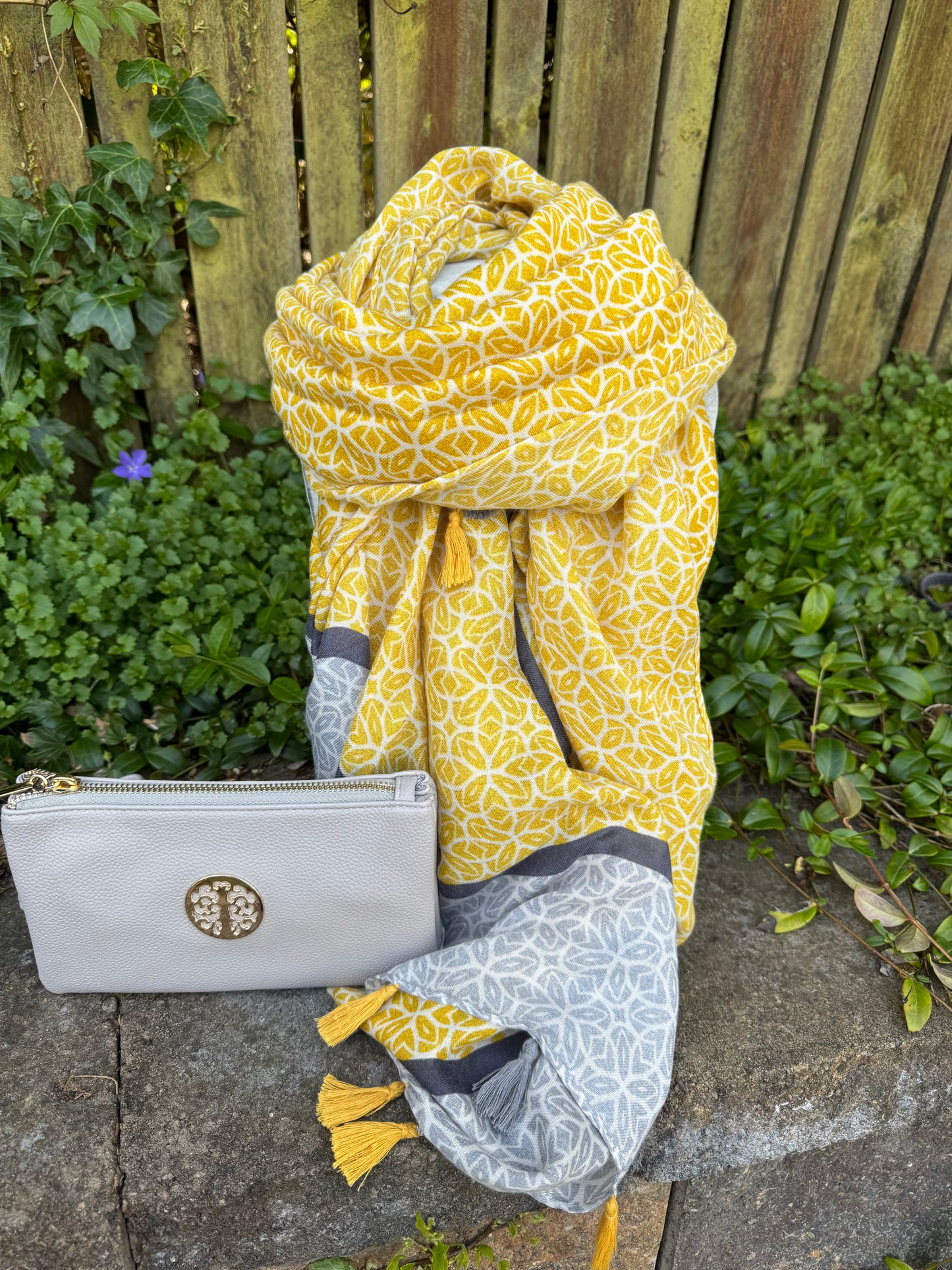 Yellow and Grey Scarf and Millie Bundle