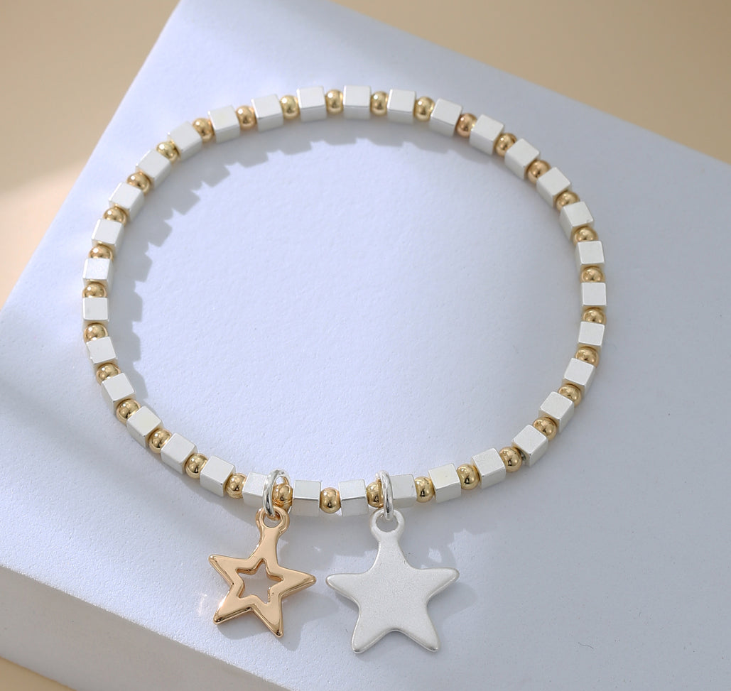 Solid and Open Star Bracelet