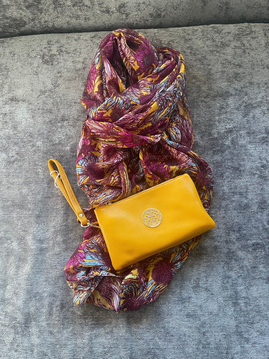 Mustard Floral Scarf and Millie