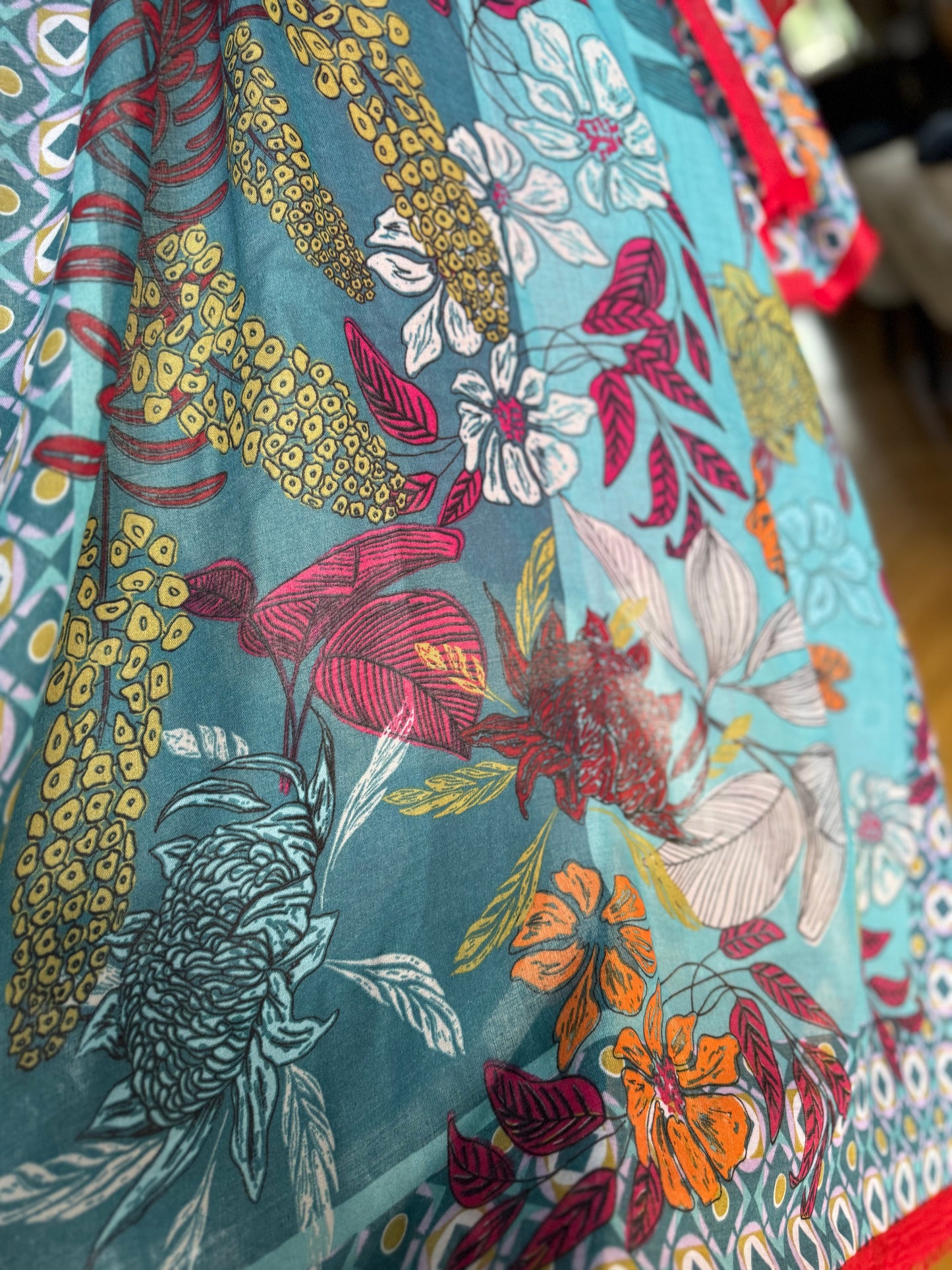 Border Floral Scarf