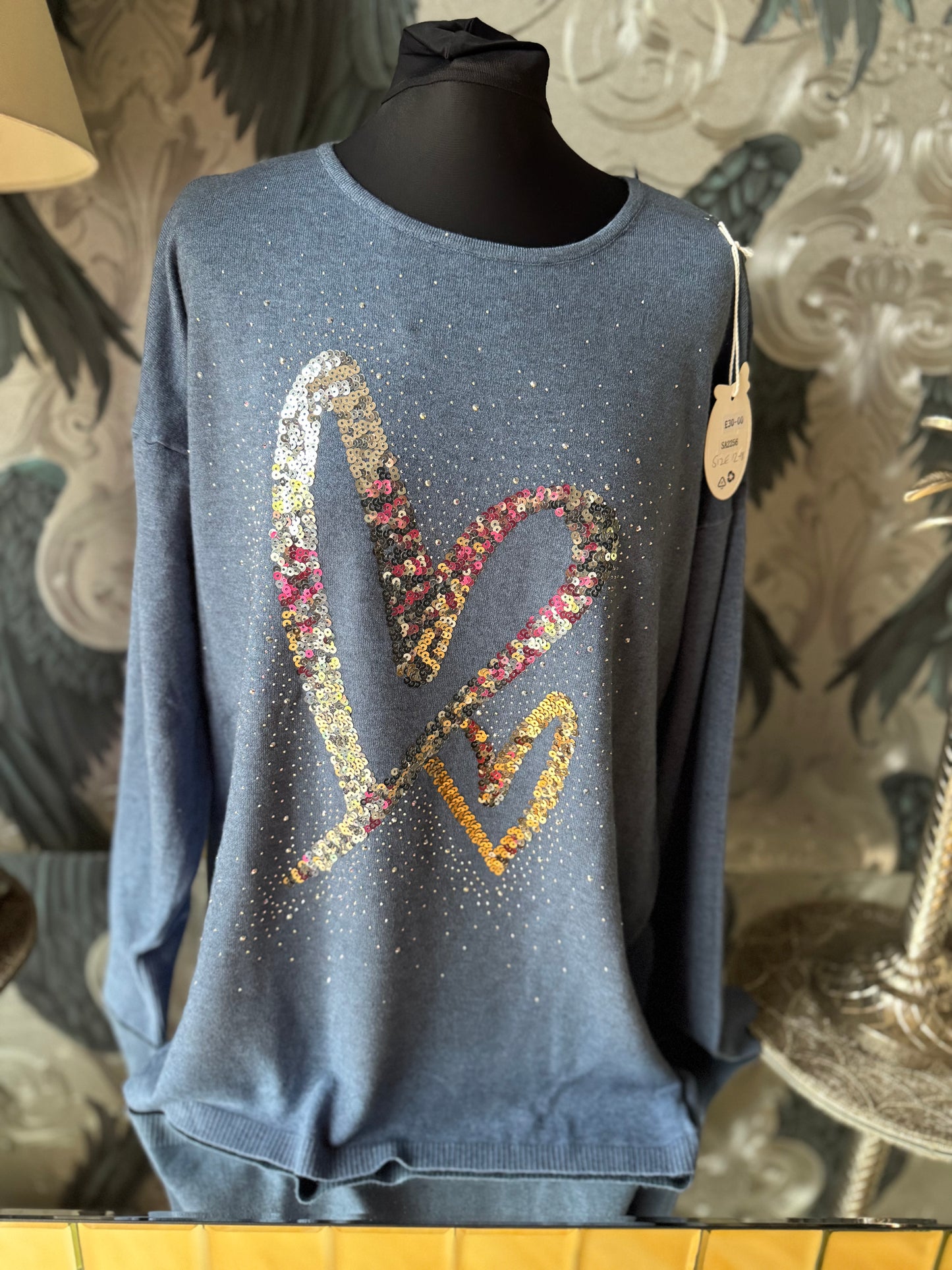 Sequin Heart Jumper
