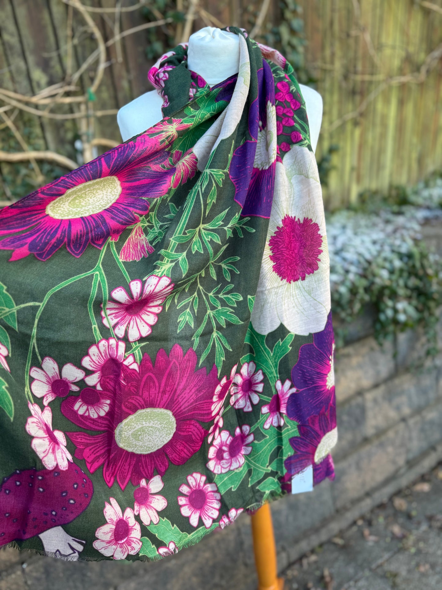 Purple Floral Scarf