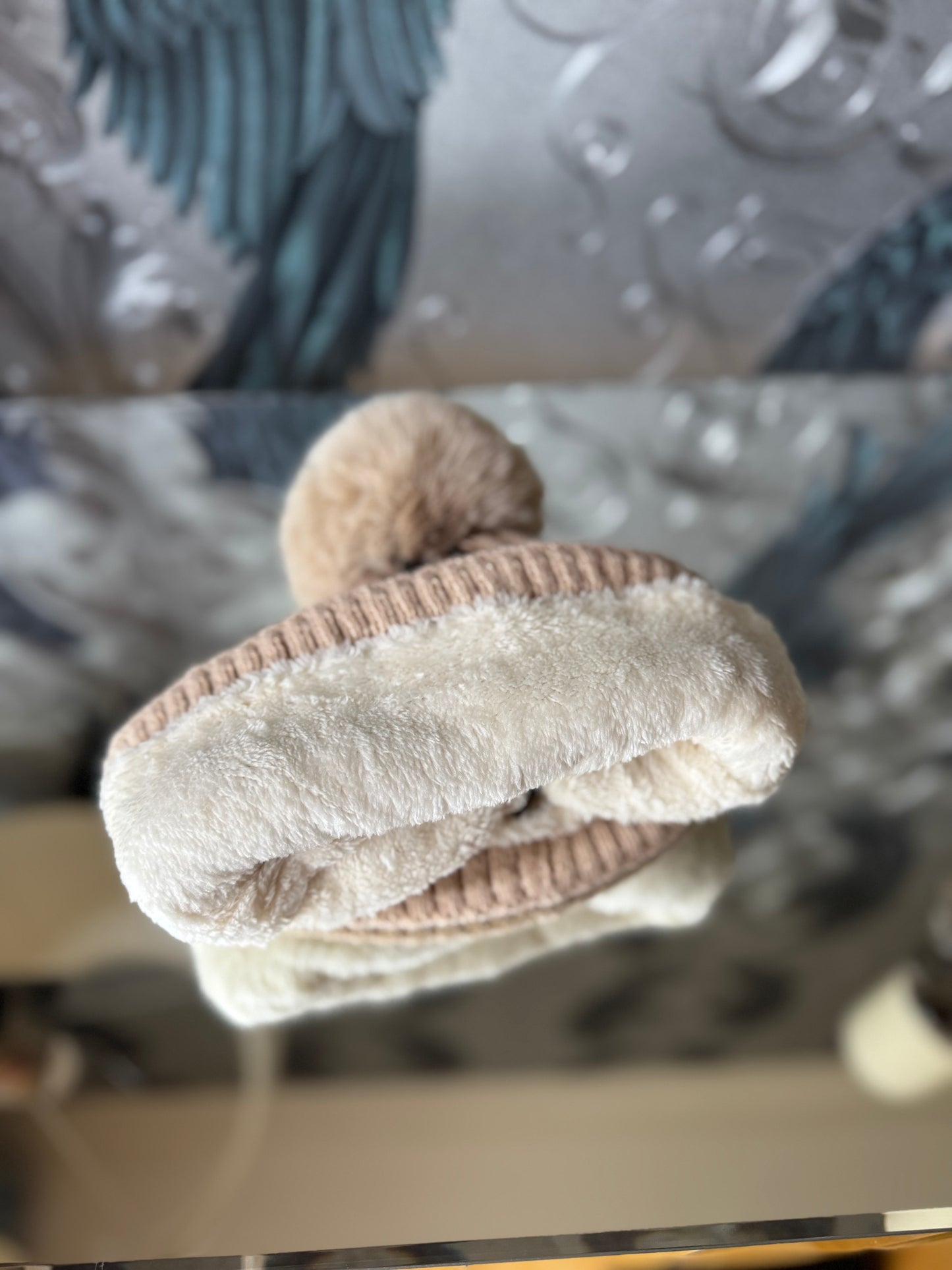 Fleece Cable Knit Hat