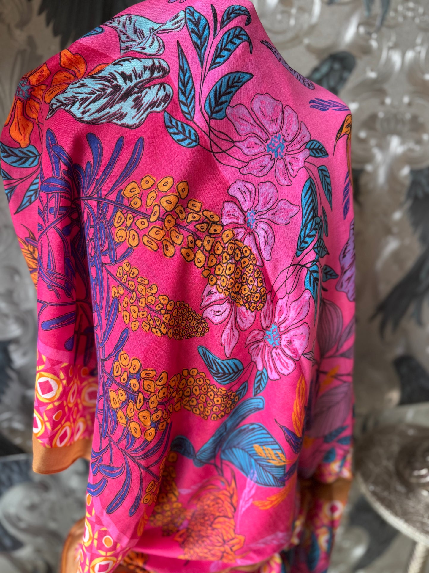Floral Border Scarf - New colours