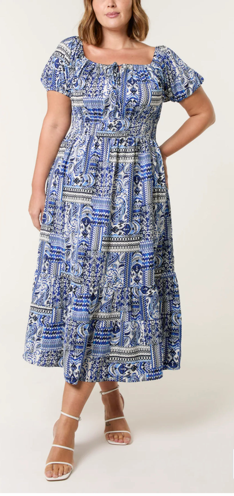 Blue and White Dress