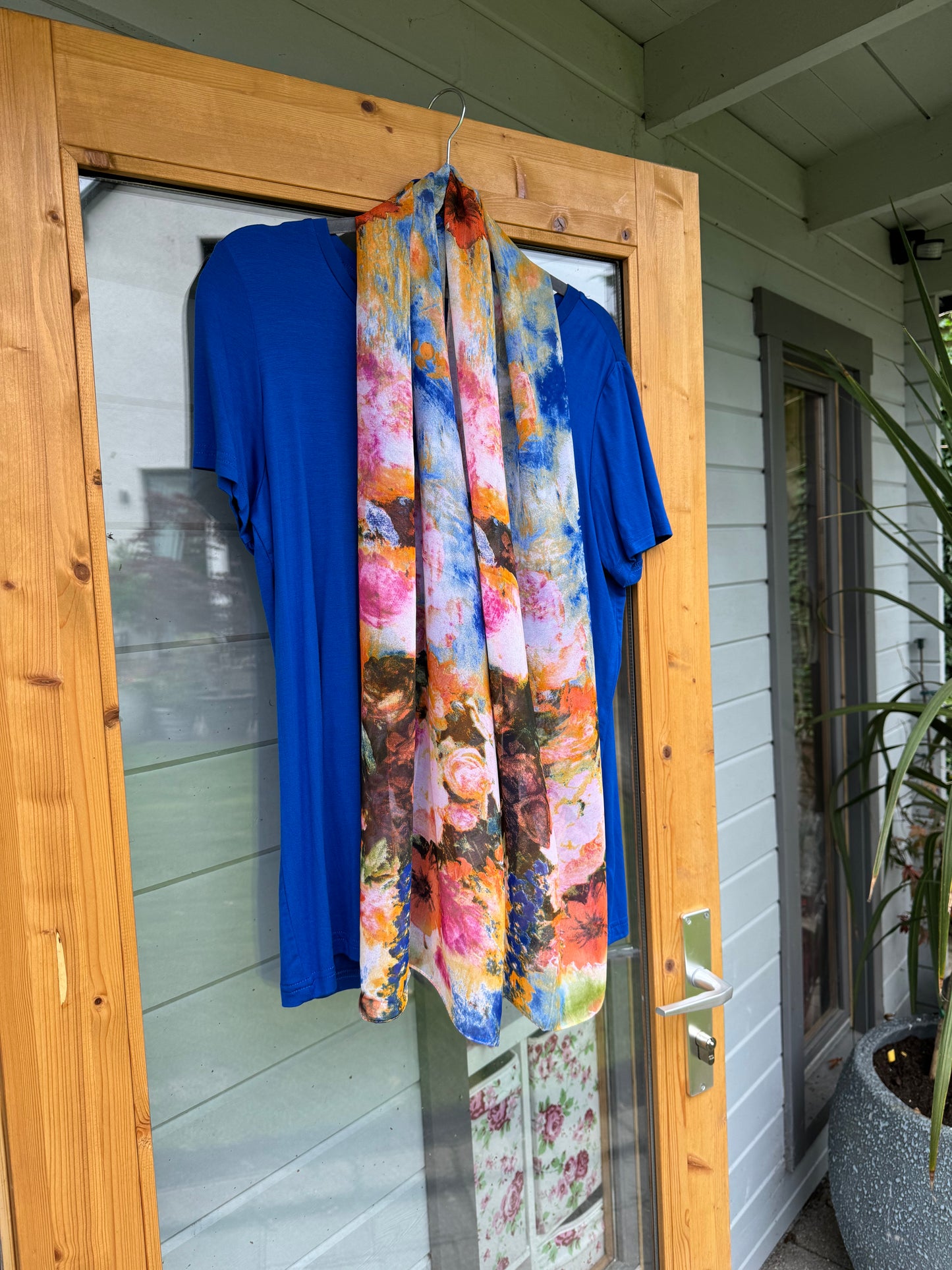 Orange and Blue Thin Scarf