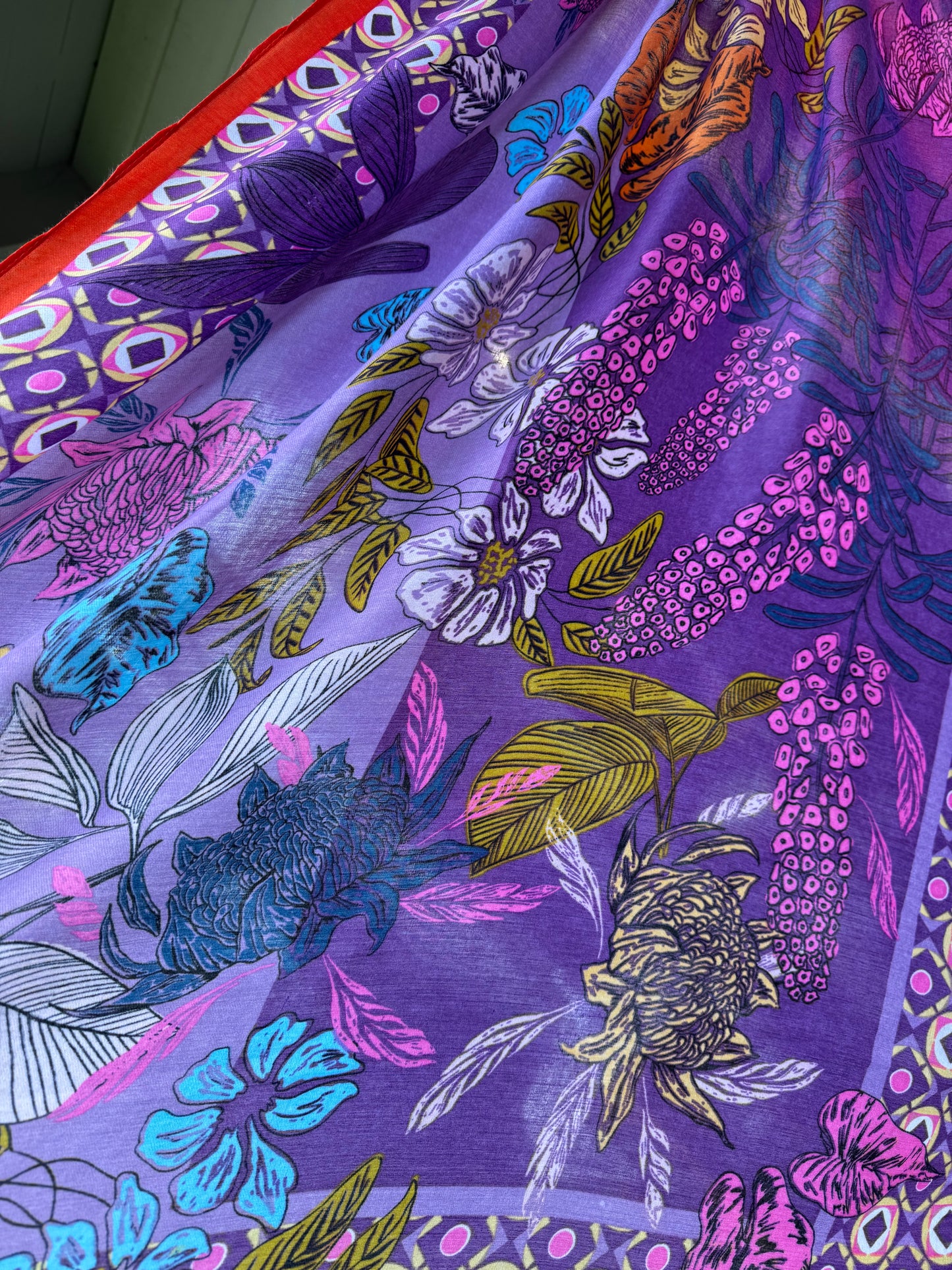 Border Floral Scarf