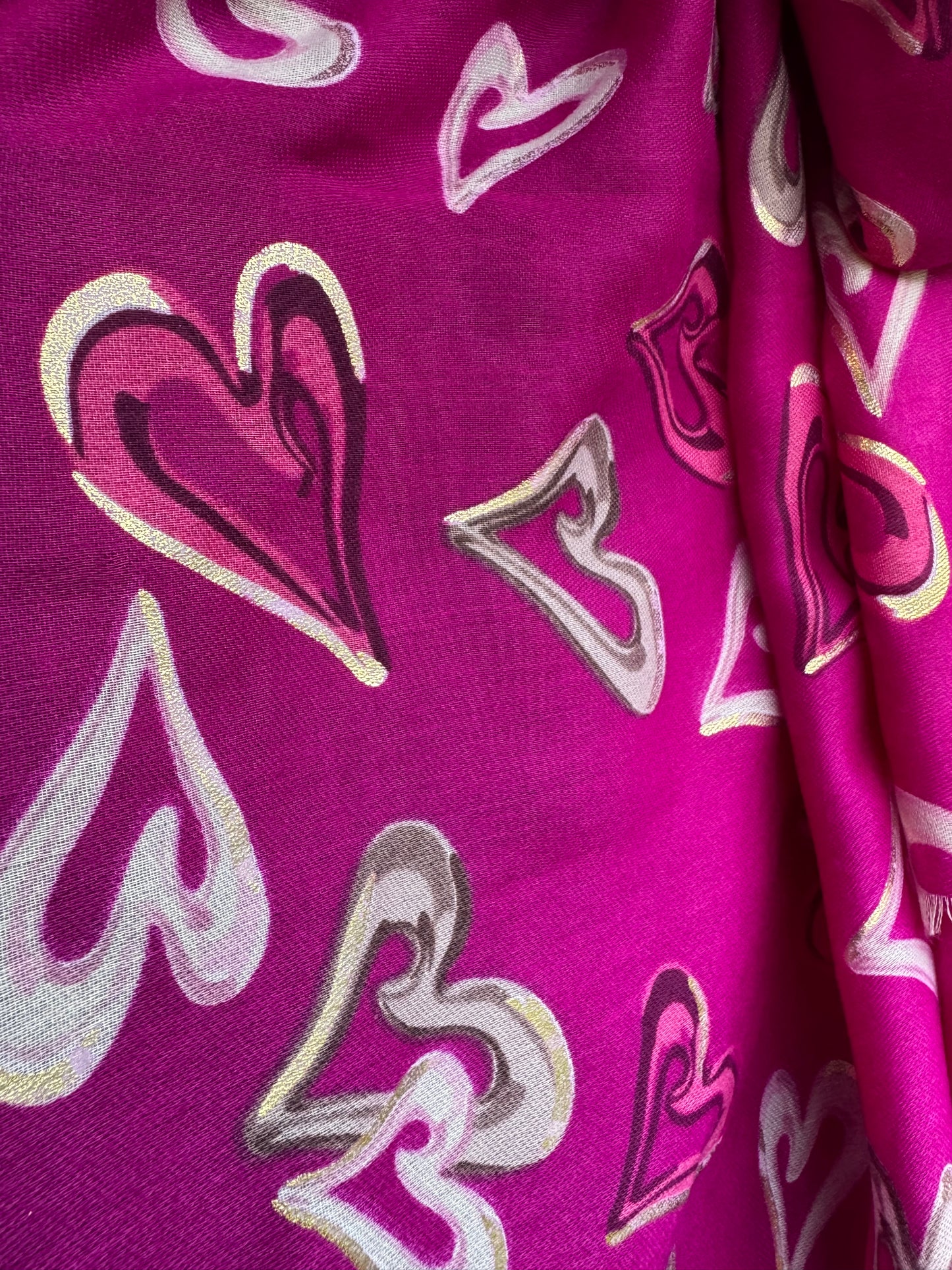 Gold Foil Heart Scarf