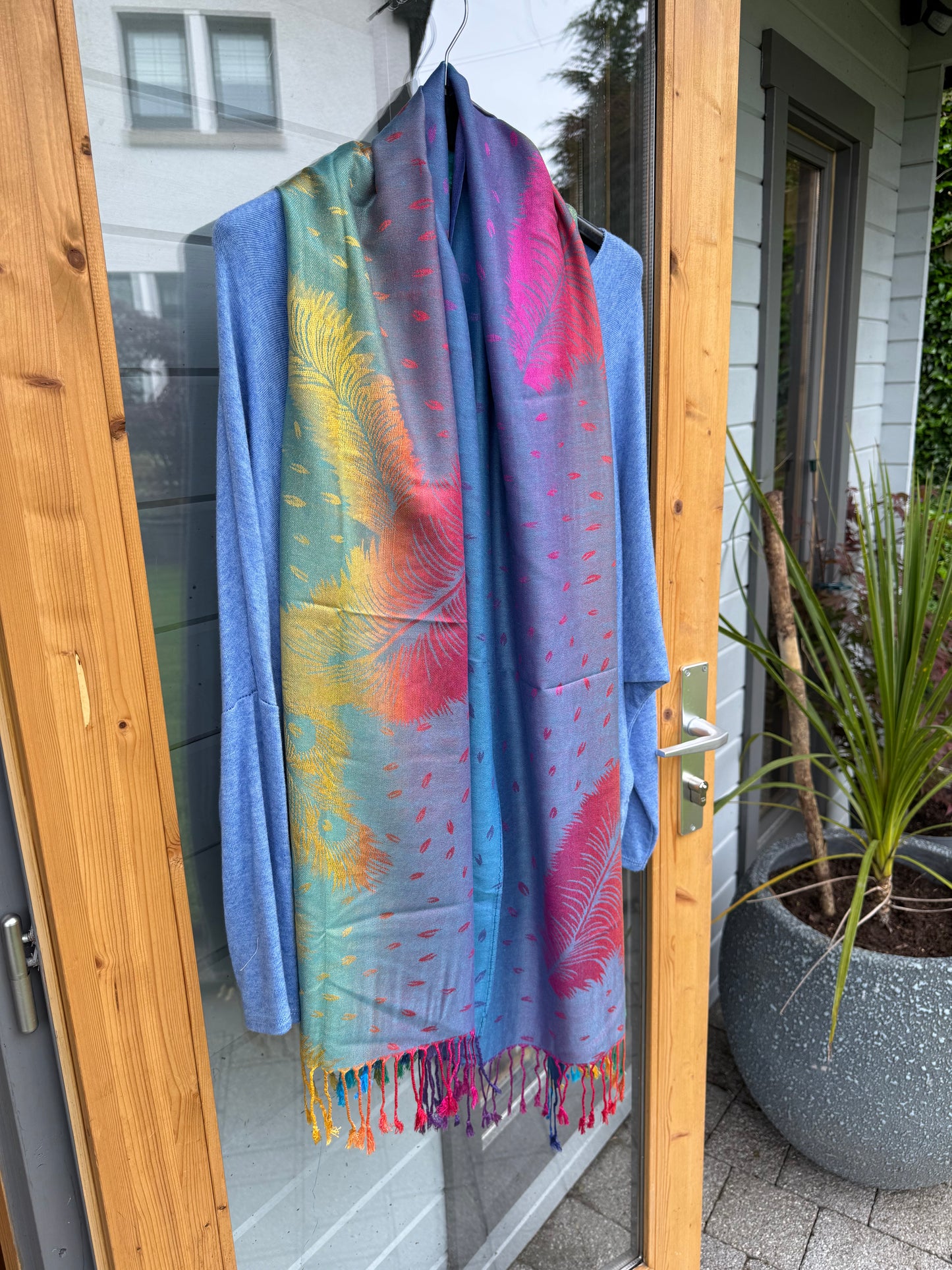 Rainbow Feather Scarf