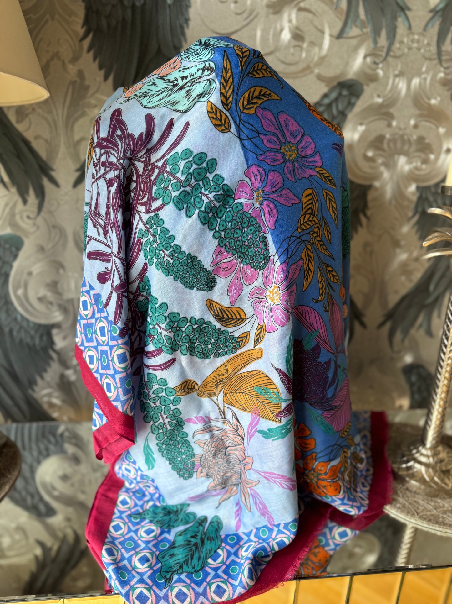 Floral Border Scarf - New colours