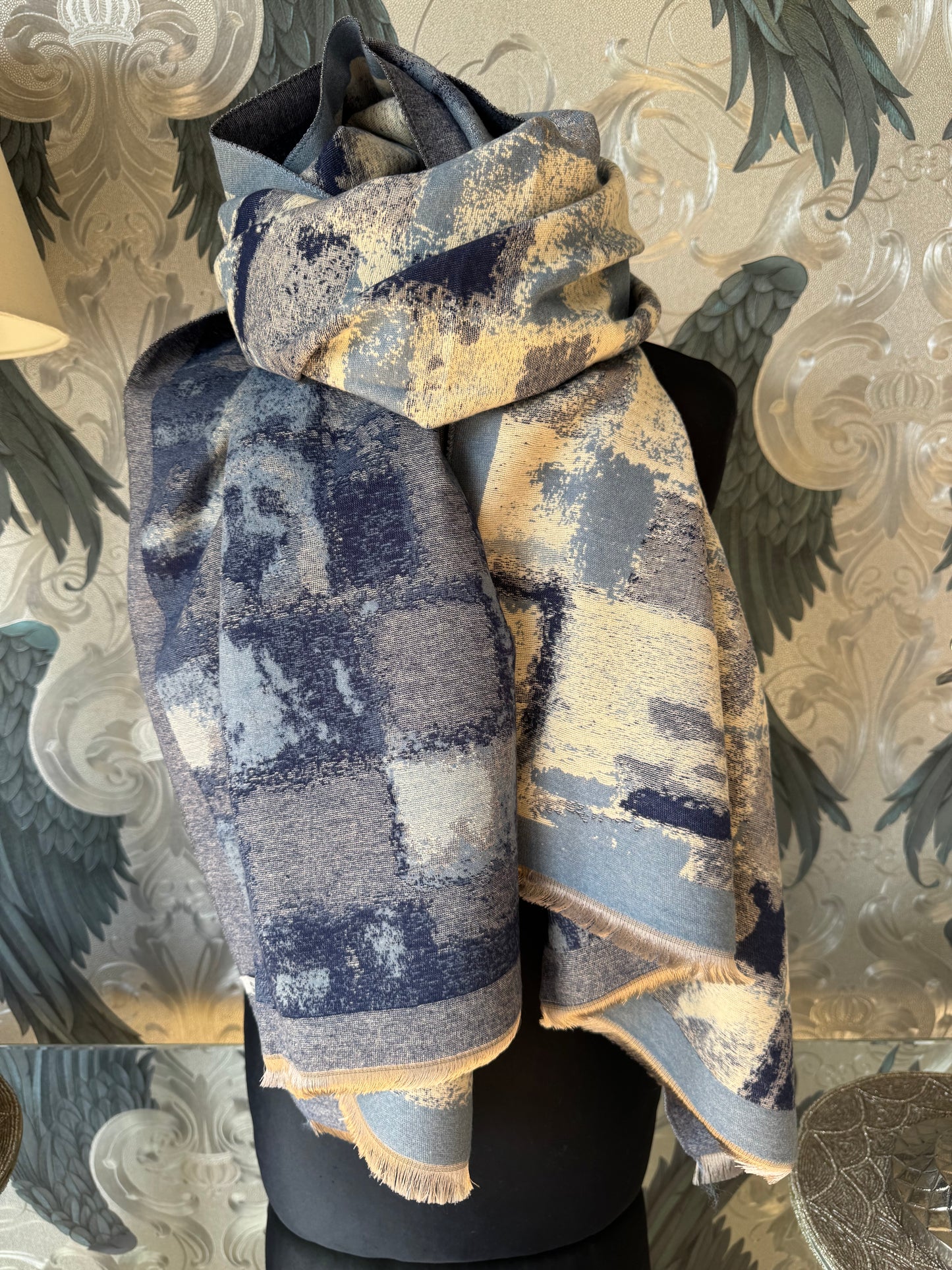 Brushed Square Print Scarf