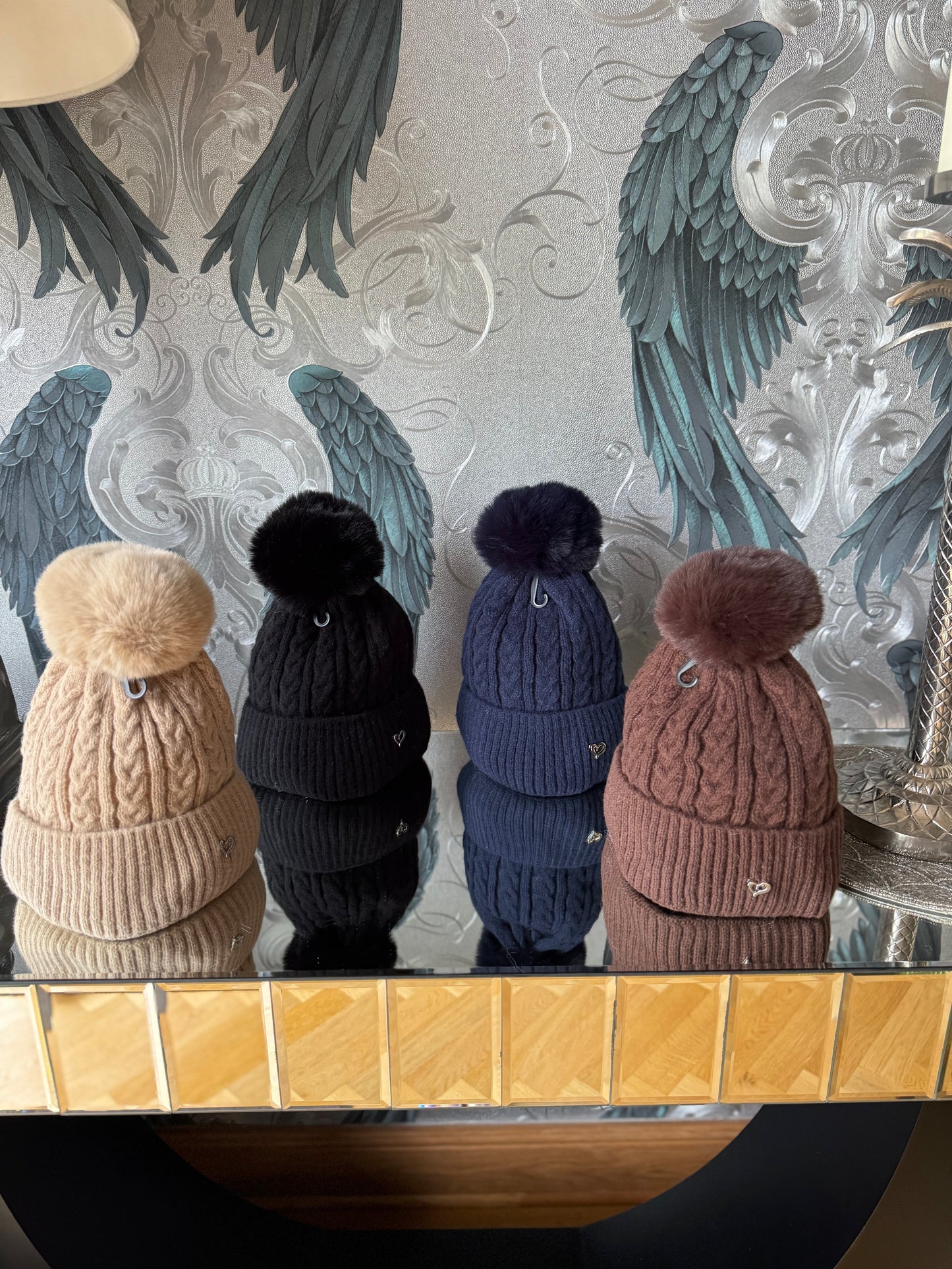 Fleece Cable Knit Hat