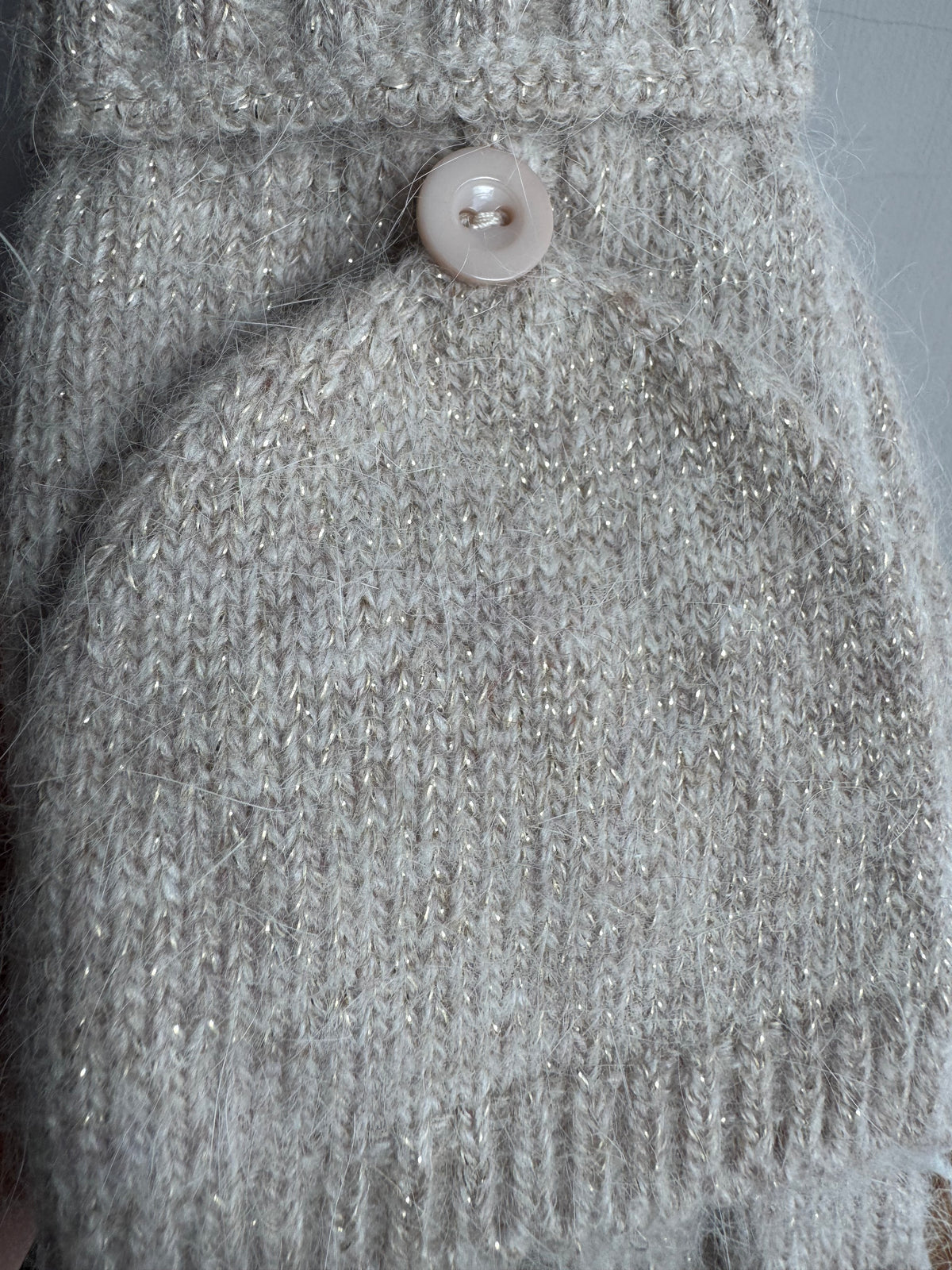 Fingerless Gloves with Flip Cover - subtle sparkle