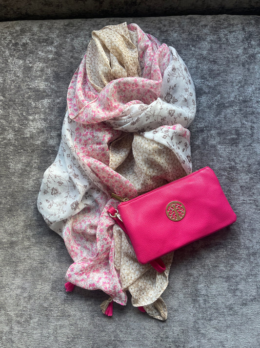 Pink and Beige Scarf and Millie Bundle
