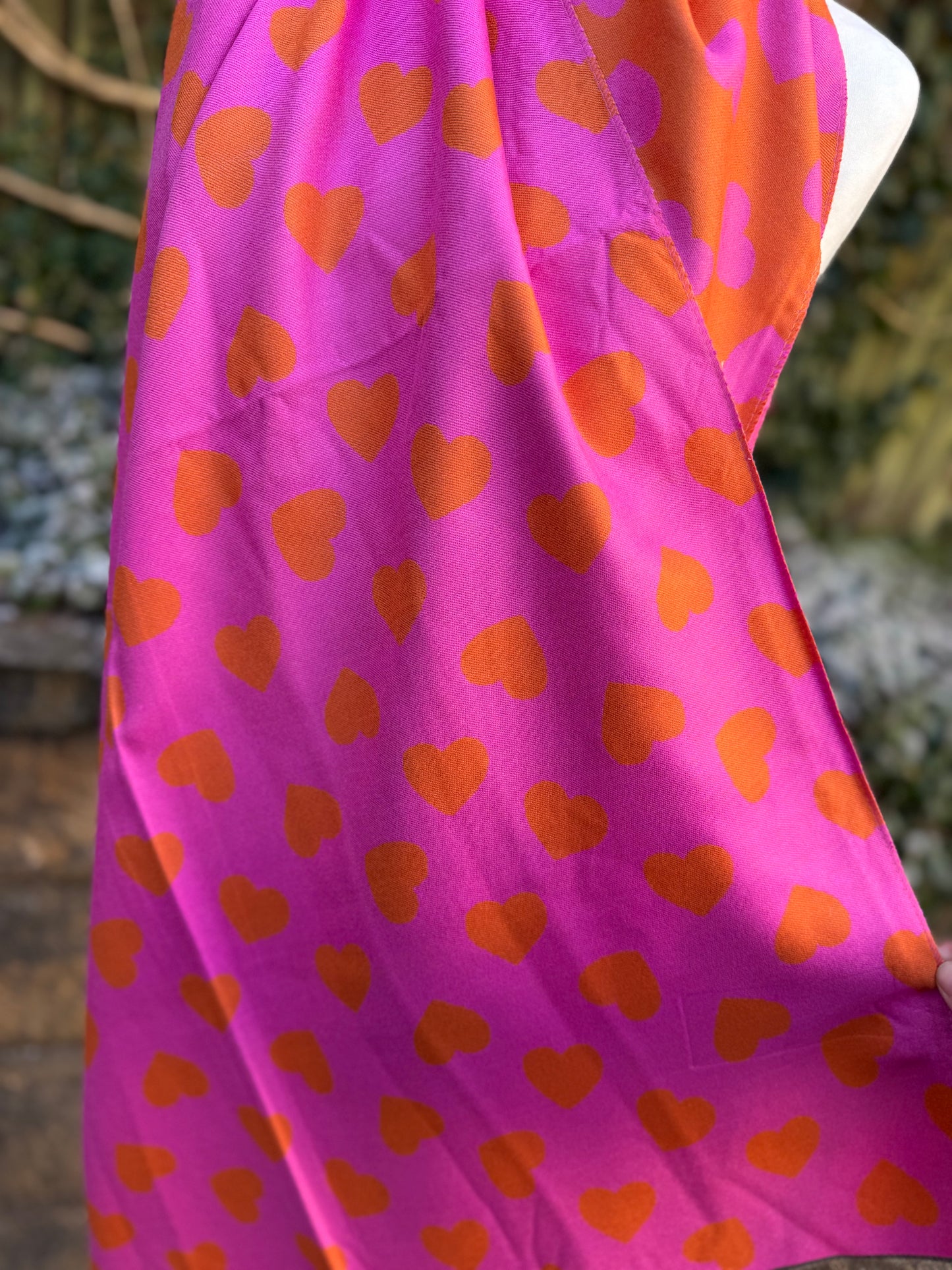 Pink and Orange Heart Scarf
