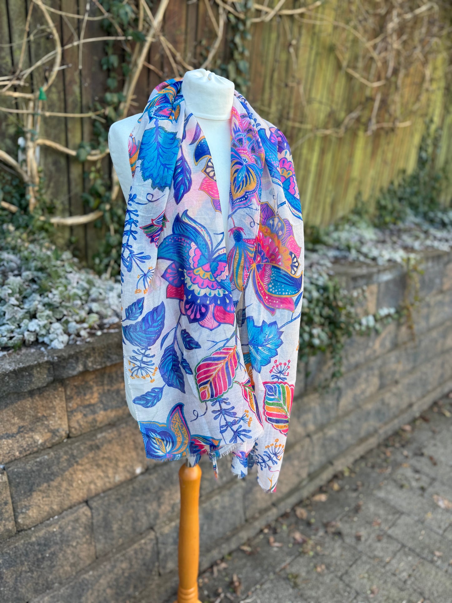 Royal Blue and White Scarf