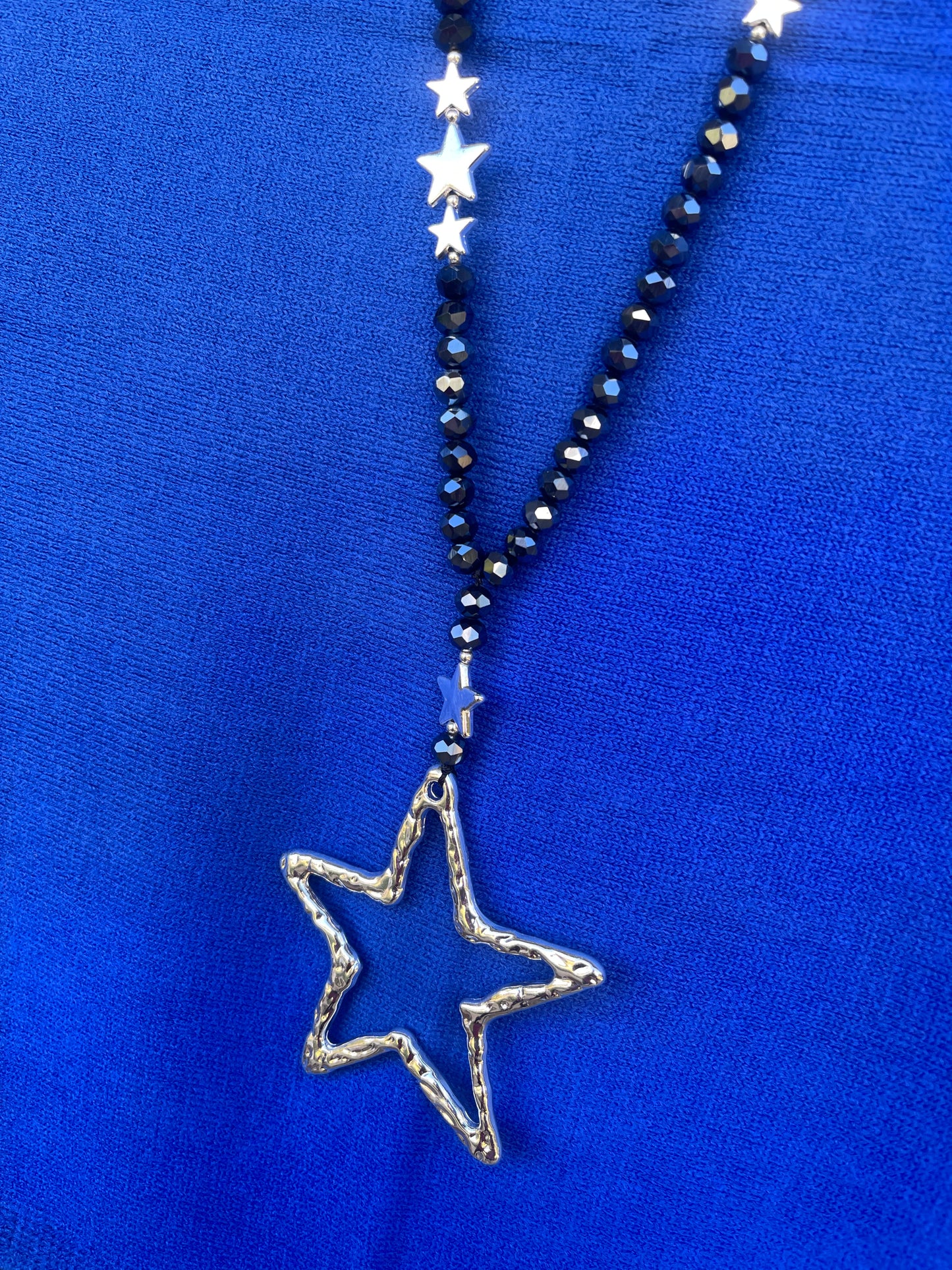 Large Navy Star Necklace