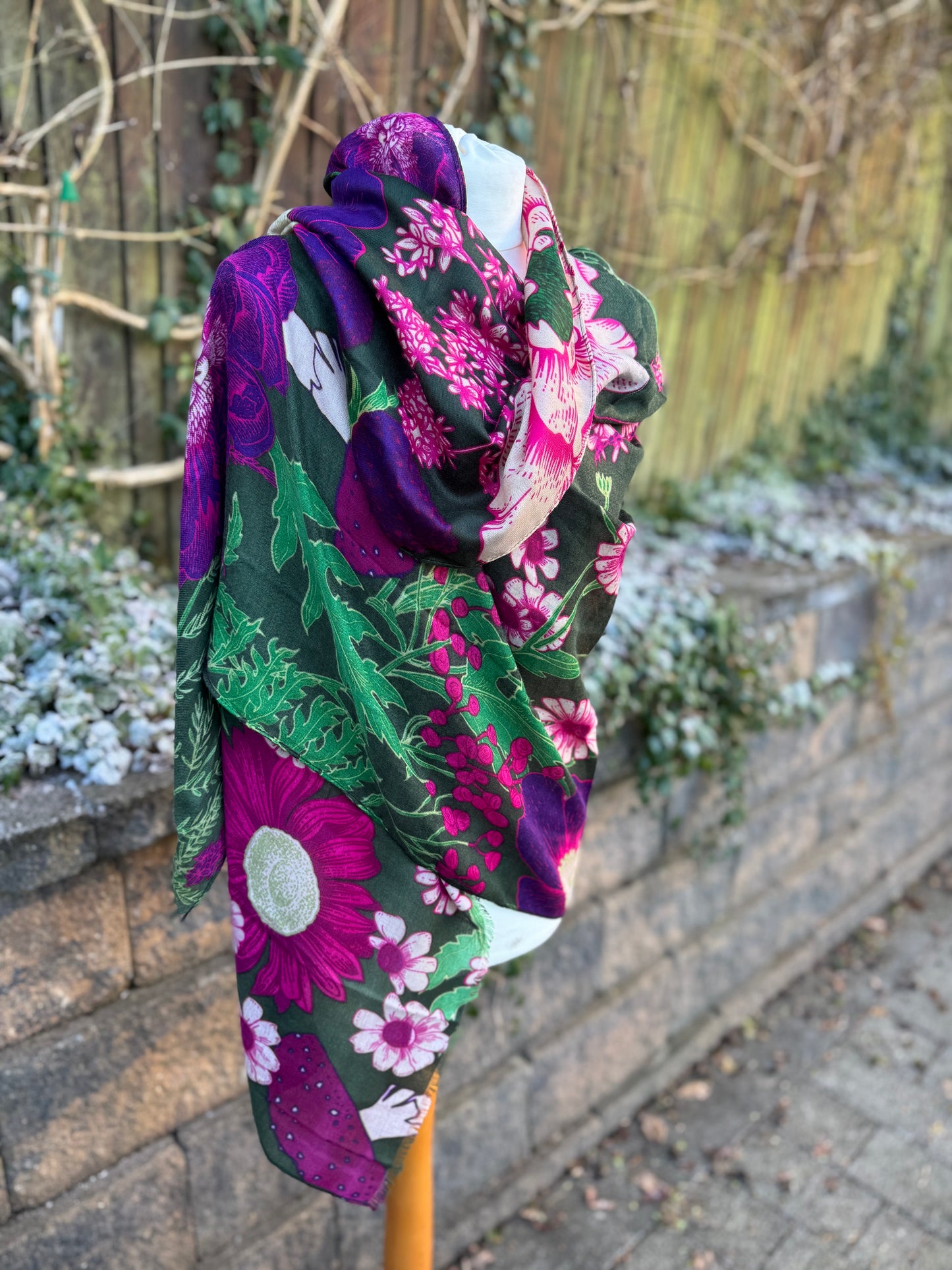 Purple Floral Scarf