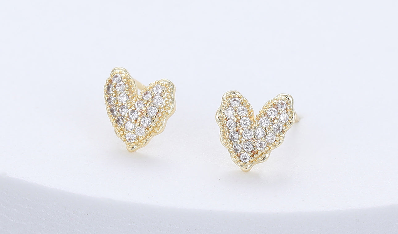 Sparkle Heart Stud Earring