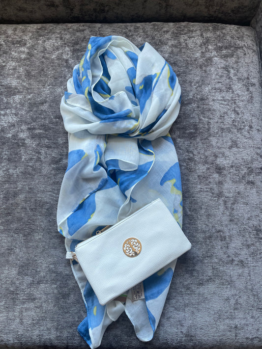 Blue Floral Scarf and Millie Bag Bundle