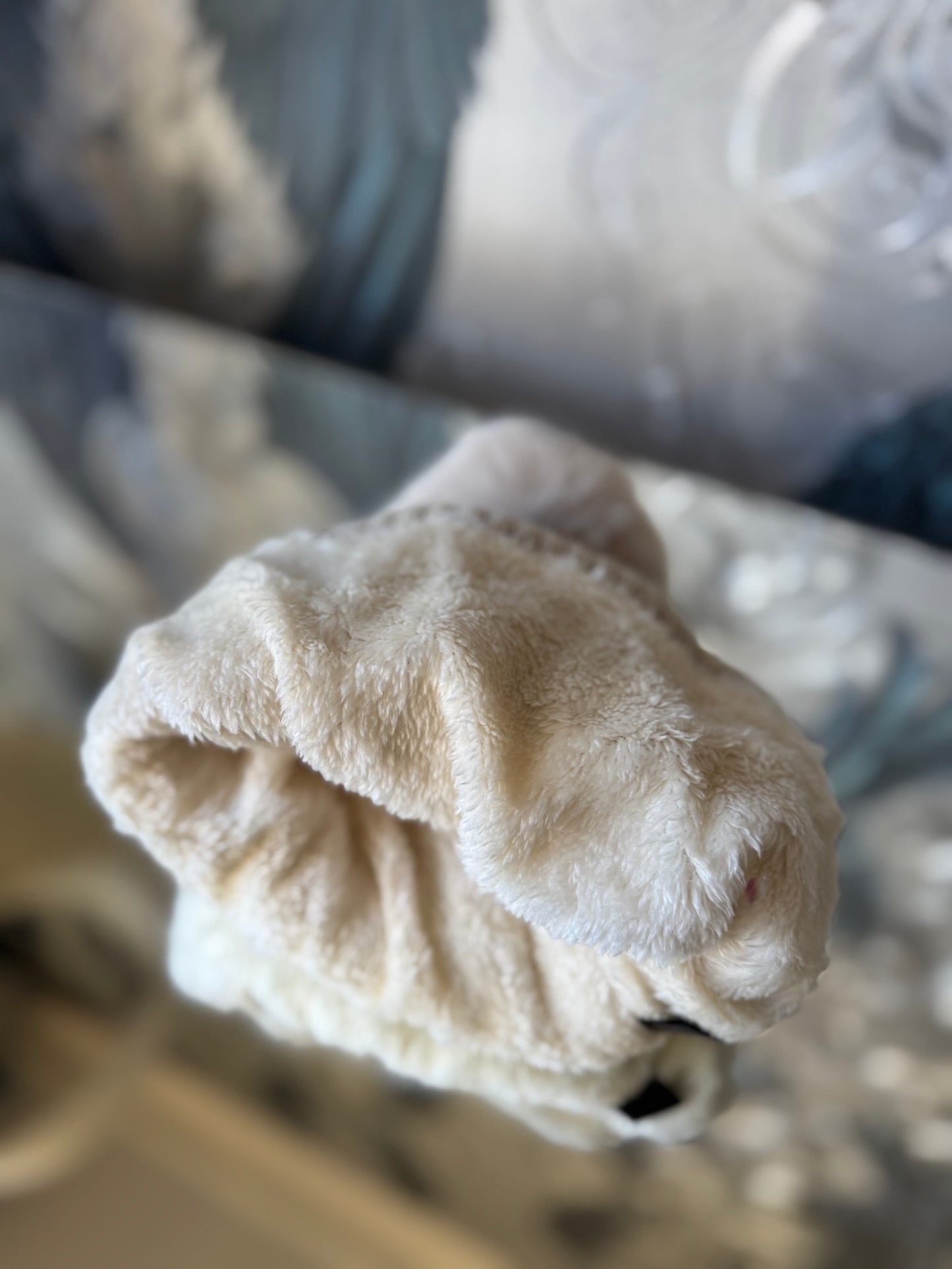 Beige Sparkle Fleece Hat