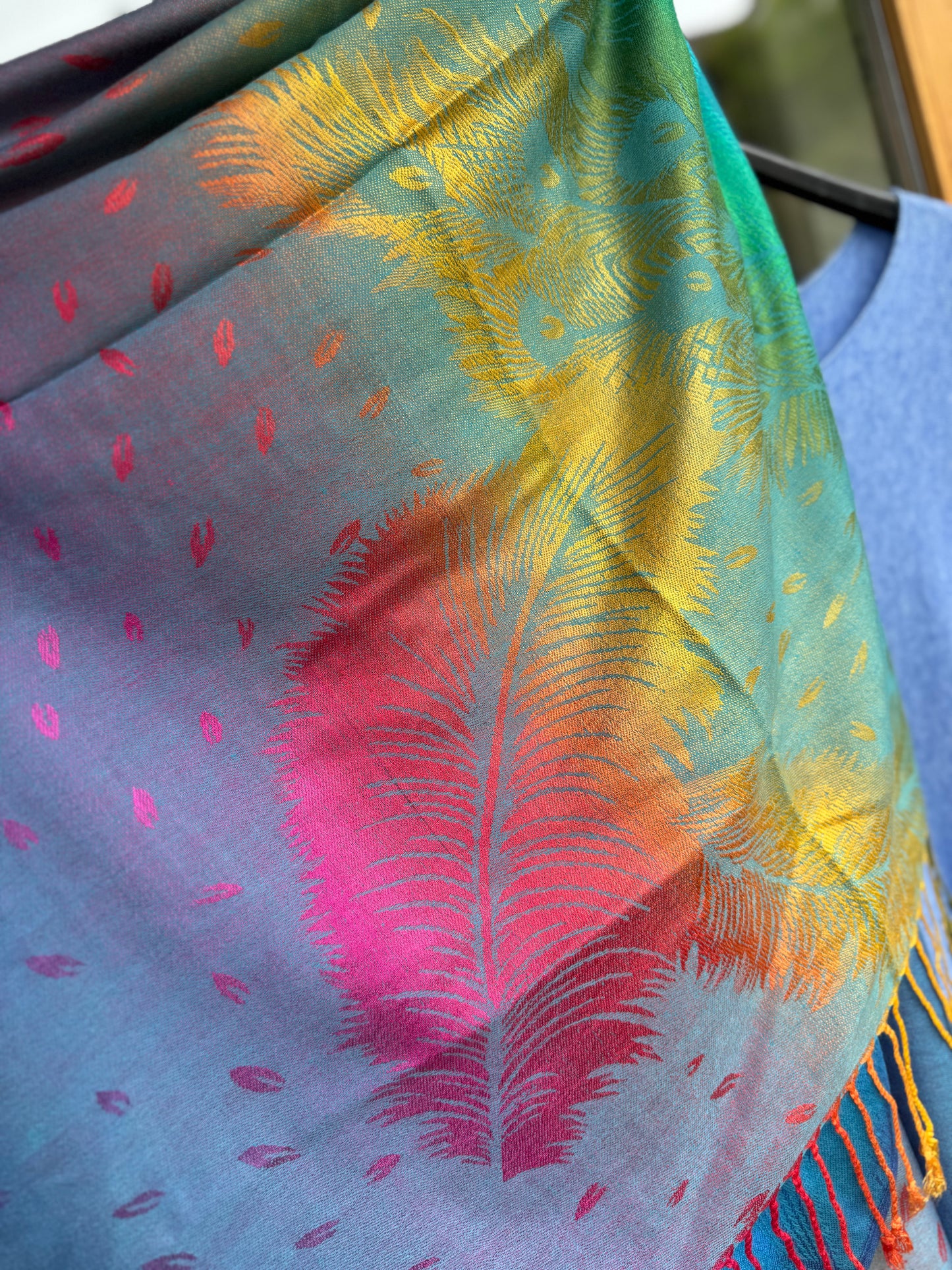 Rainbow Feather Scarf