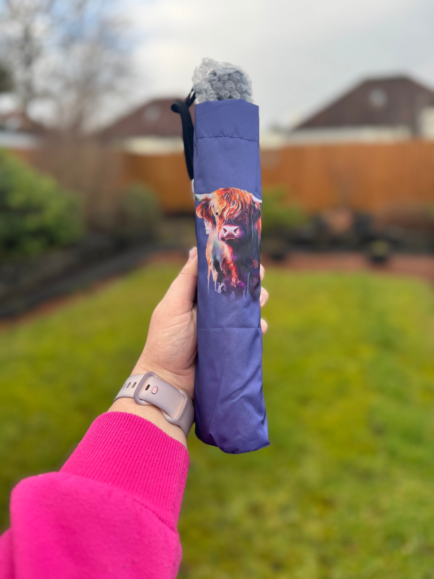 Automatic open Highland Cow Umbrella - Short