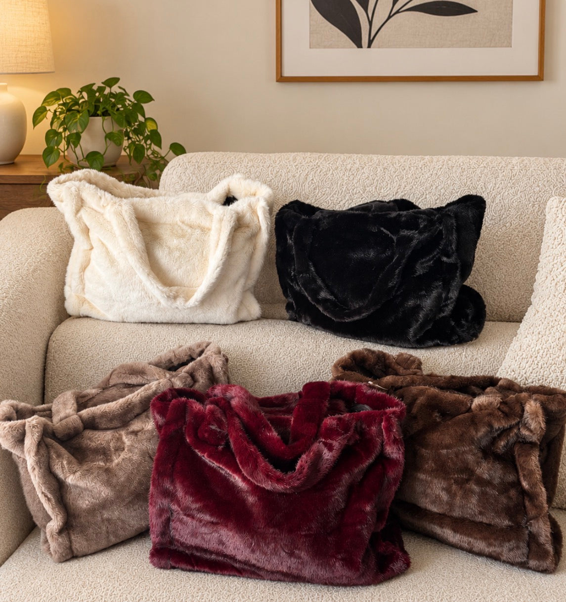 XL Faux Fur Bags