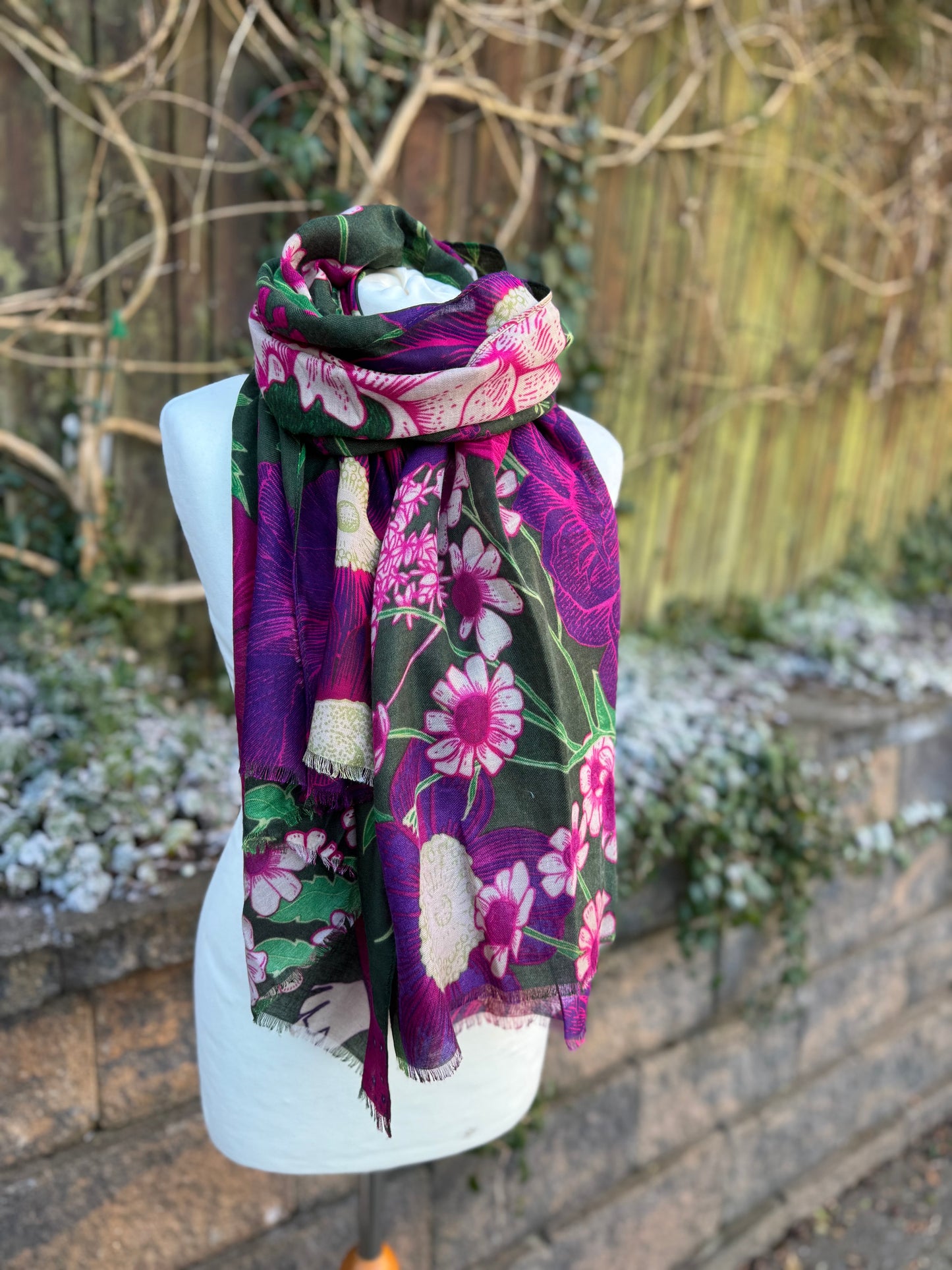 Purple Floral Scarf