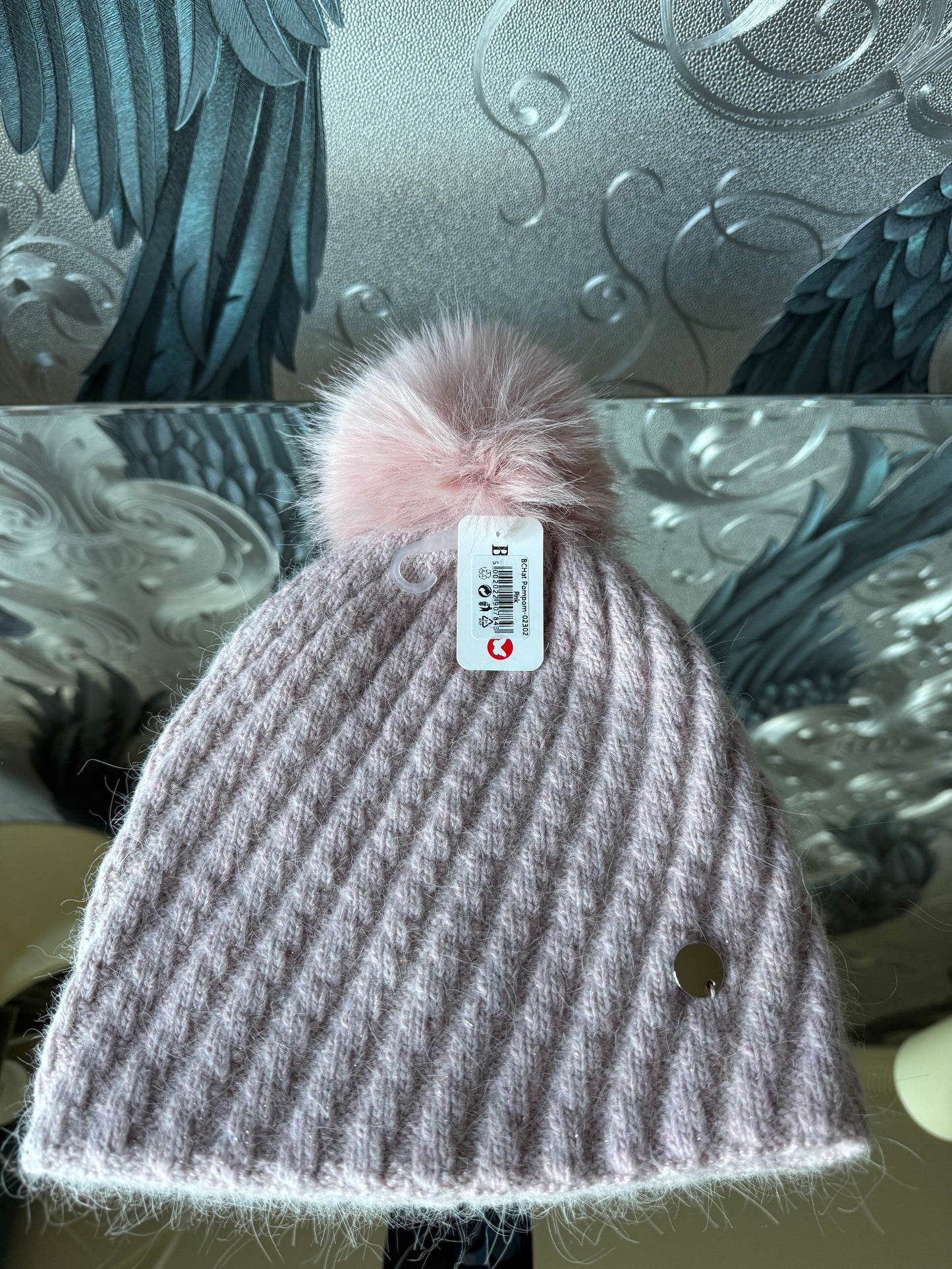 Lurex Wool Mix Sparkle Pom Hat
