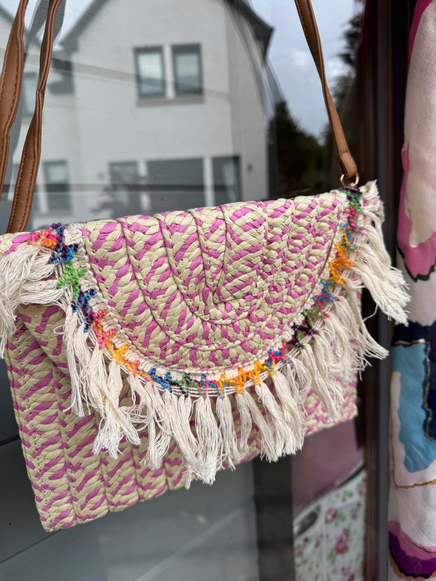 Pink Fringed Bag