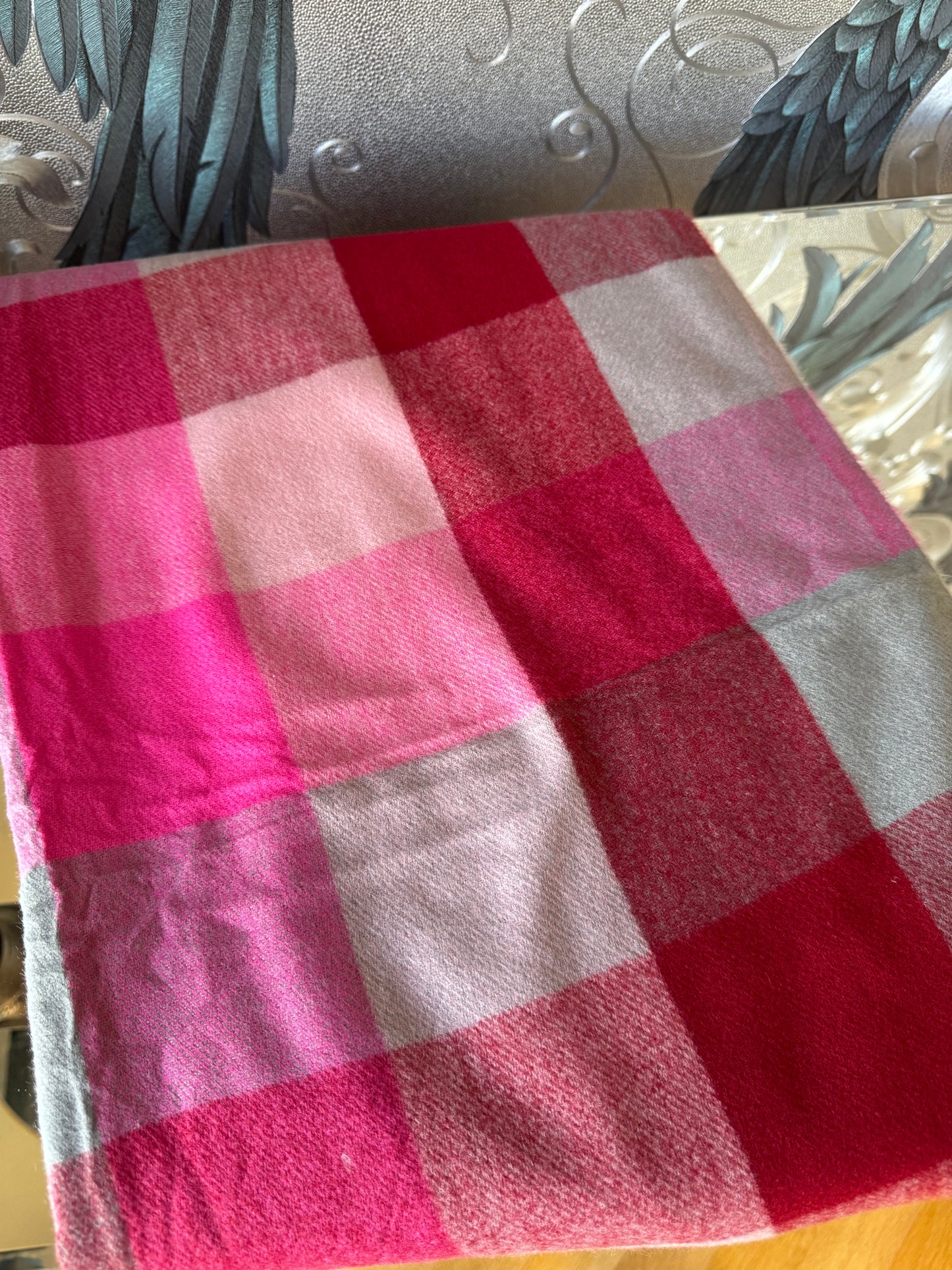 Pink Checked Scarf