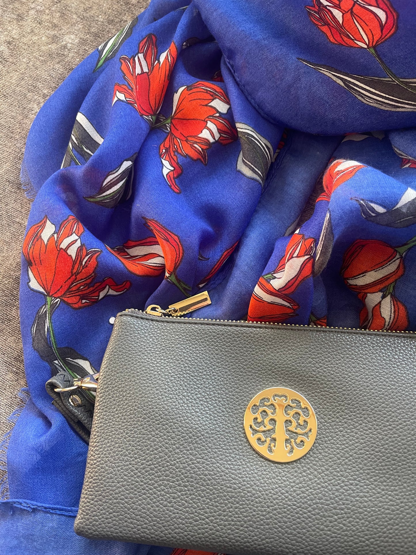 Royal Blue Tulip Scarf and Millie