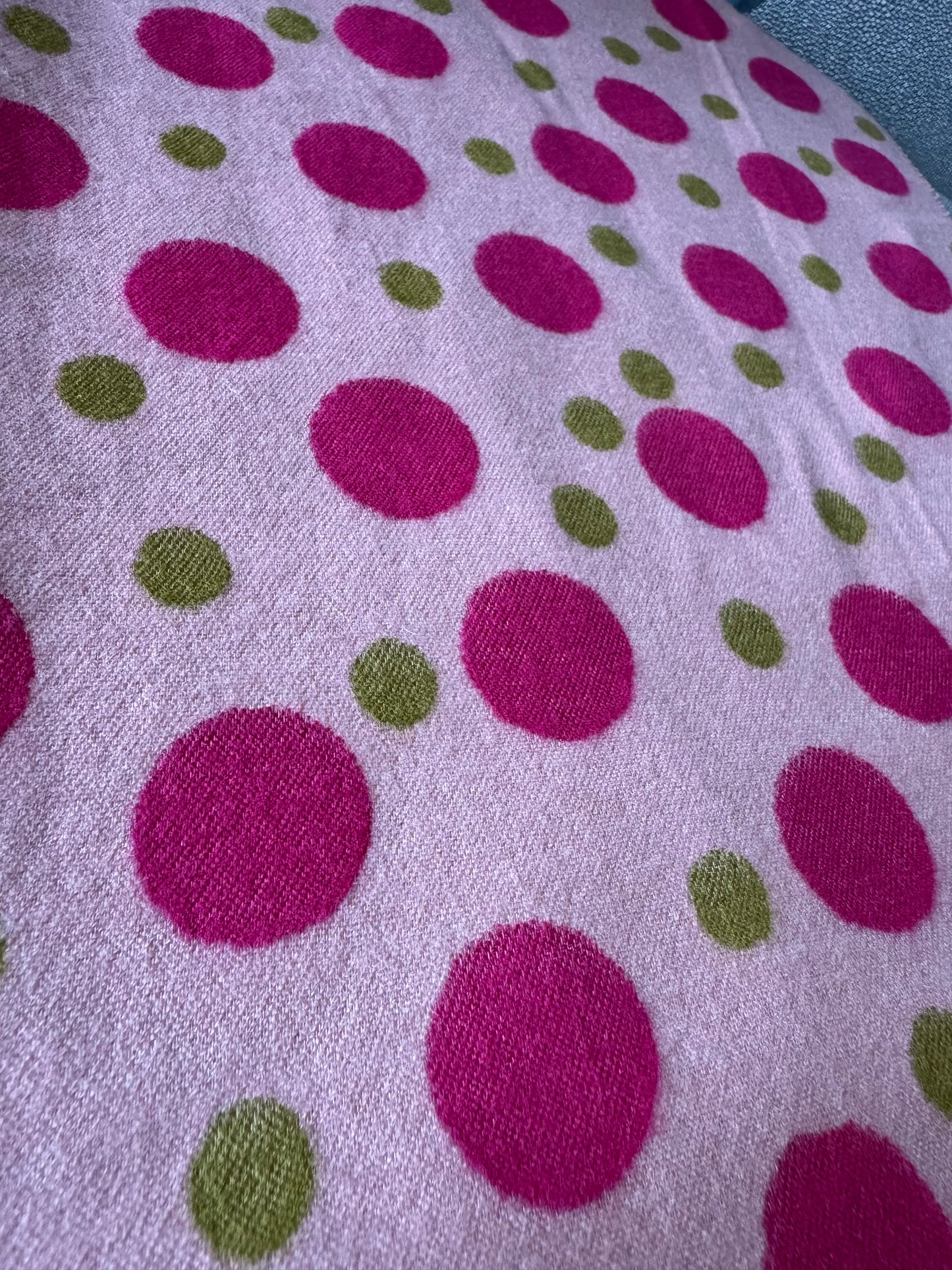 Pink and Lime Polka Dot Scarf