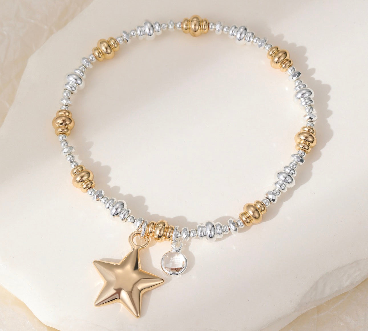 SS26 Solid Star and Charm Bracelet