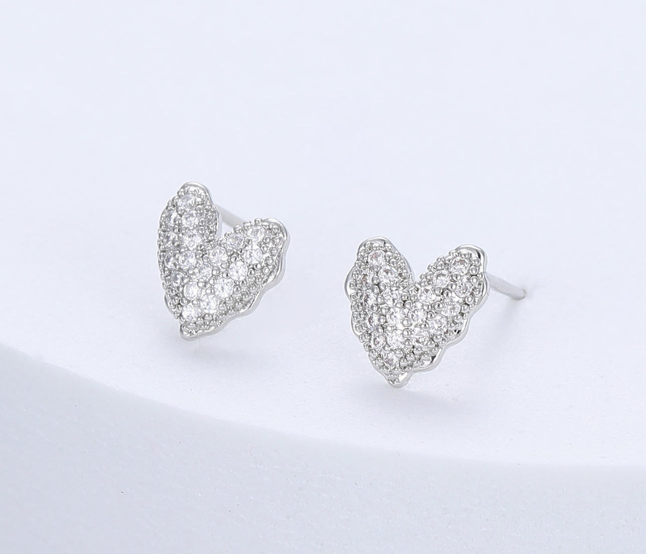 Sparkle Heart Stud Earring