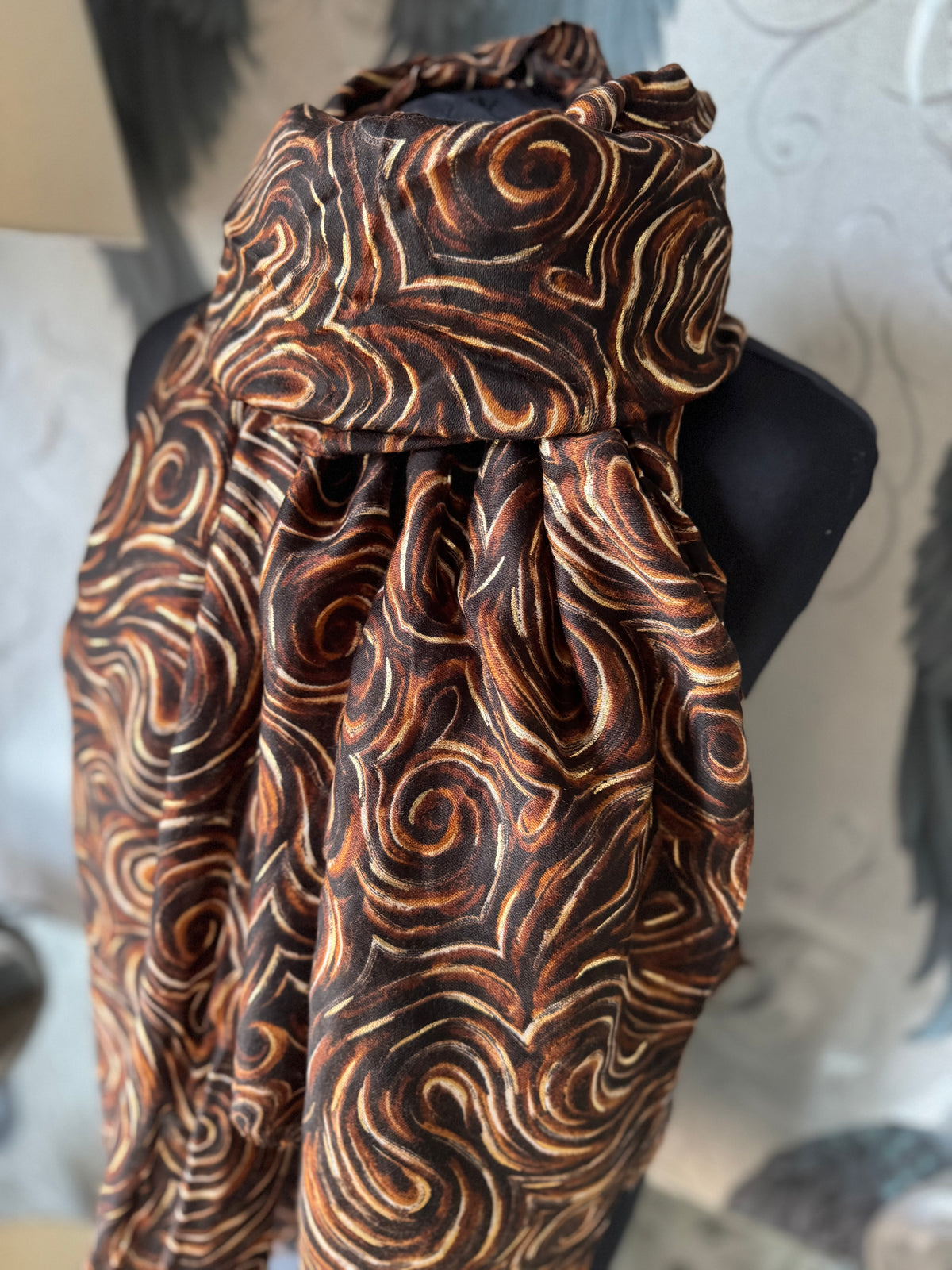 Brown Swirl Scarf