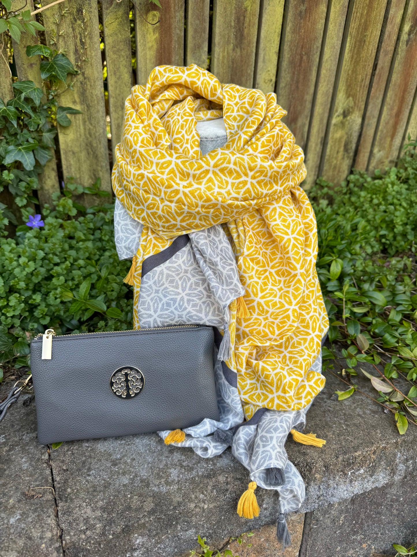 Yellow and Grey Scarf and Millie Bundle