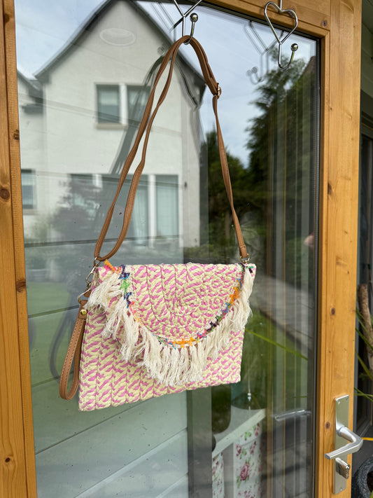 Pink Fringed Bag