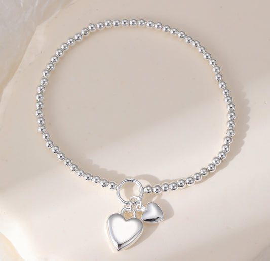 Double Heart Charm Bracelet - last one