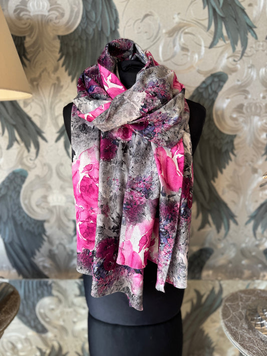 Watercolour Rose Print Scarf