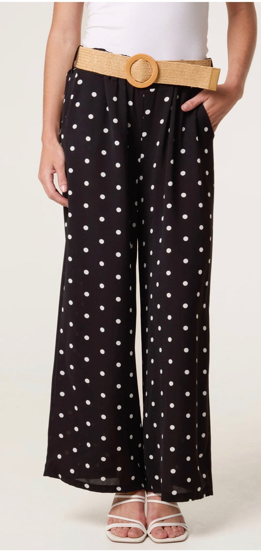 Polka Dot Trousers with Belt