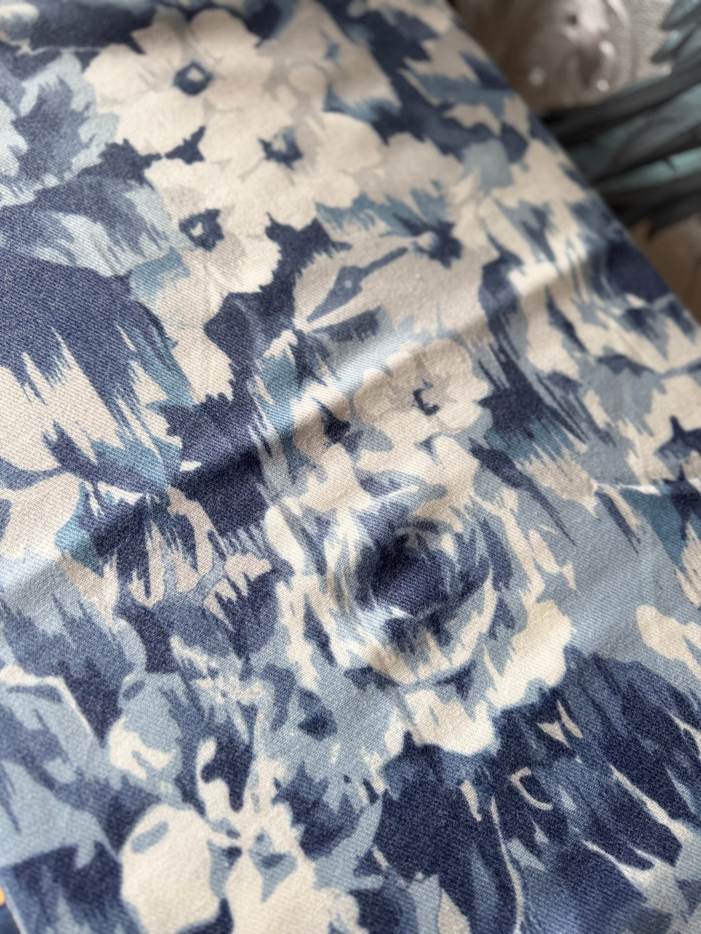 Soft Blue Floral Scarf