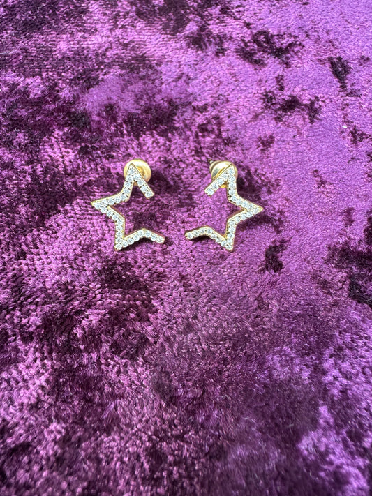 Gold Star Stud Earrings