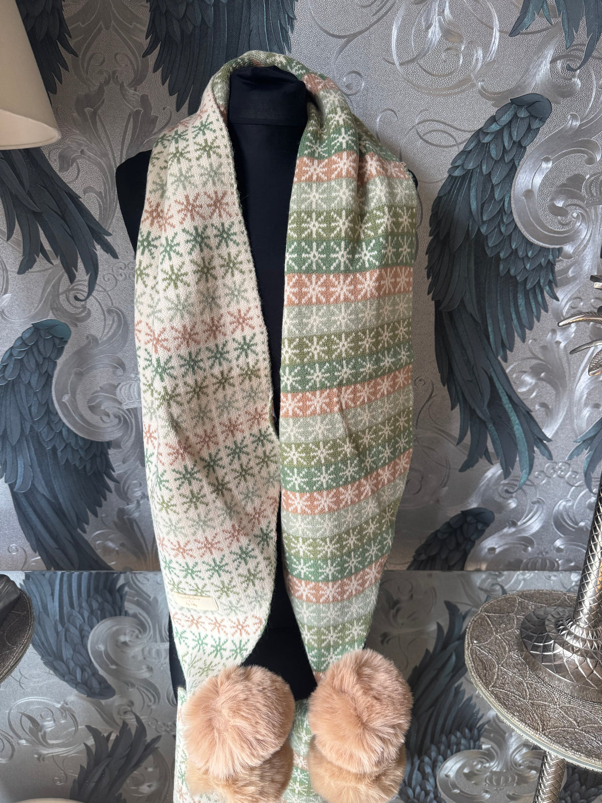 Pom Snowflake Scarf