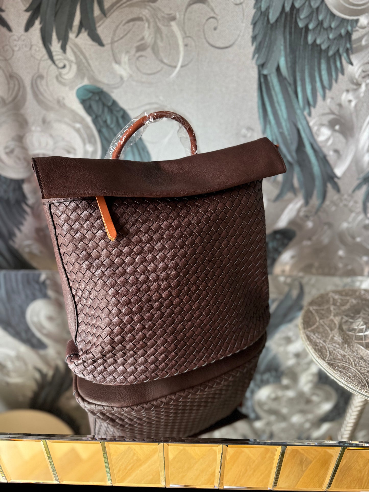 Woven Textured Backpack