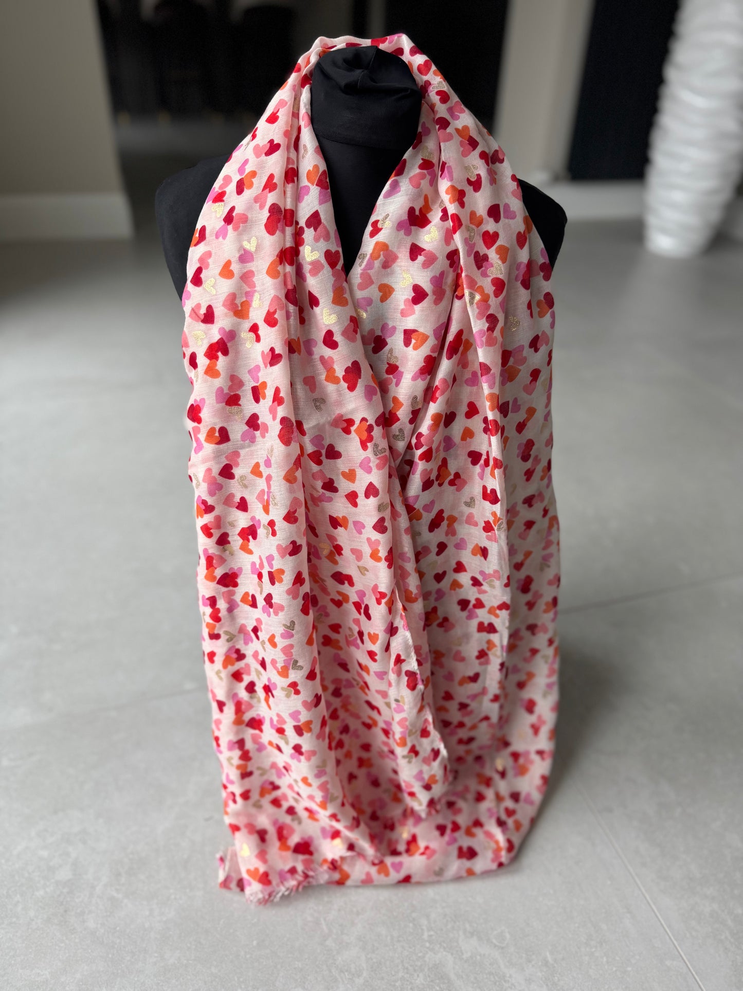 Heart with Gold Foil Print Scarf